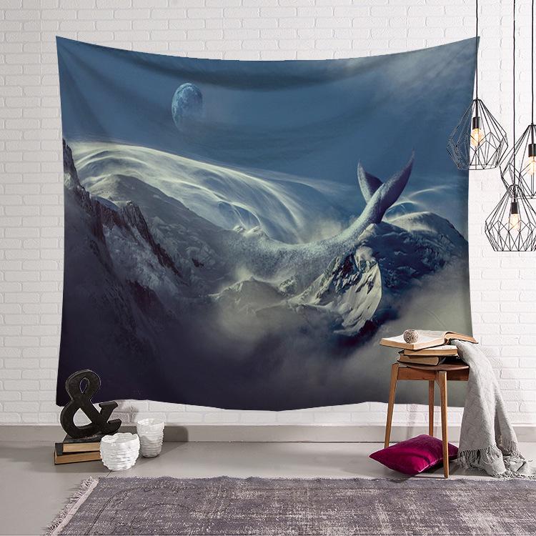 Ocean Wave Tapestry Beauty Sea Beach Big Whale Animals Tapestry Wall Hanging Tapestries Home Decor Bedroom Wall Art Tapestry