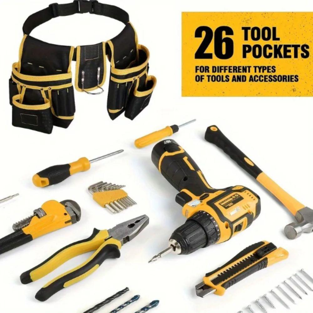 Magnetic Tool Holder Magnetic Tool Belt 26-Strap Design Multi-Pocket Tool Belt  Carpenter Use