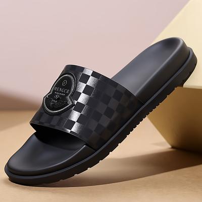 Fashion New Designer Summer Non-slip Slippers Man Fashion Casual Black Flip-flops Male Soft Soled Cow Leather Luxury Shoes Slipper Man