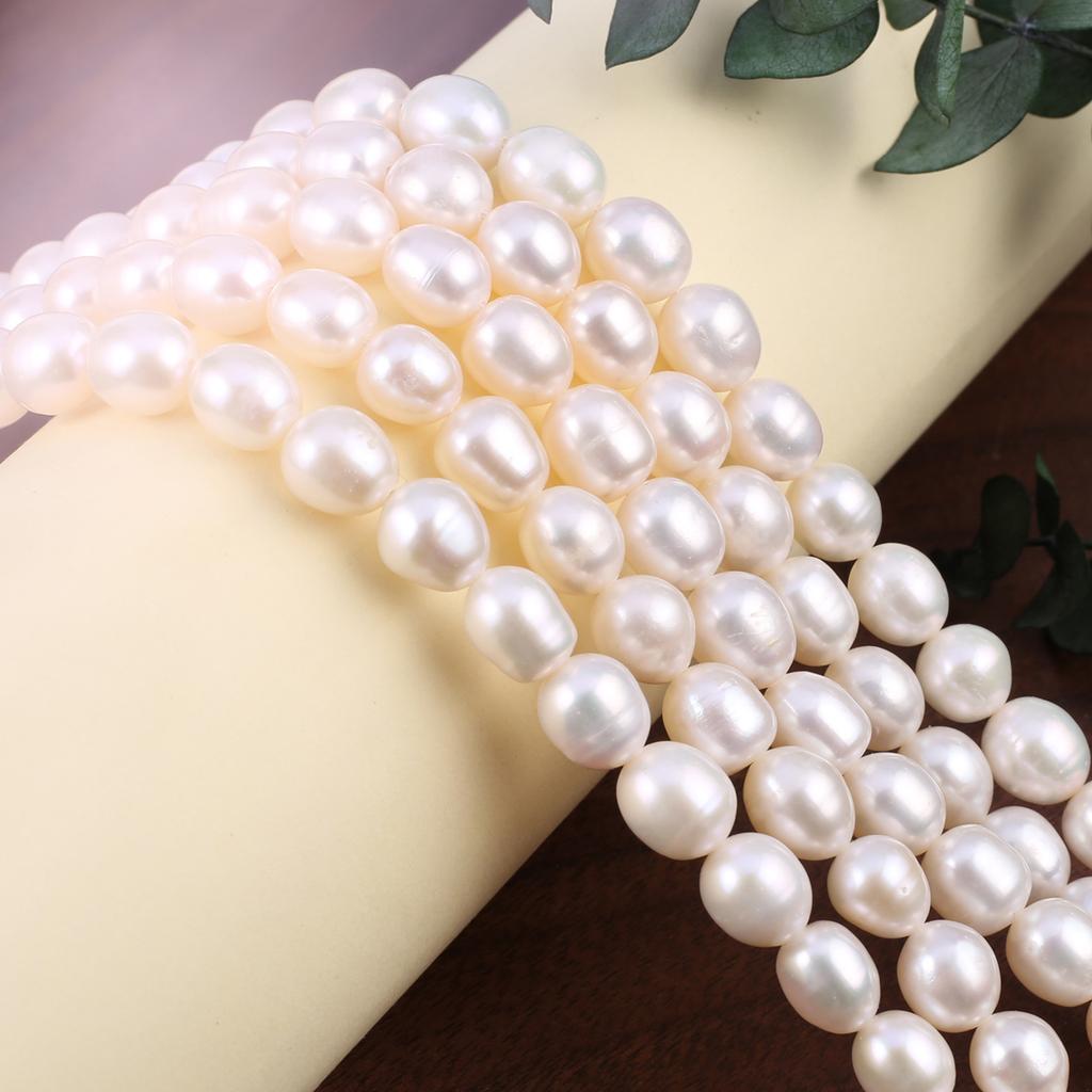 1String, Fashion Women's Natural Freshwater Pearls, 7-8 Mm, White Round Pearl Beads for DIY Necklaces, Bracelets Accessories, Jewelry Making 36cm