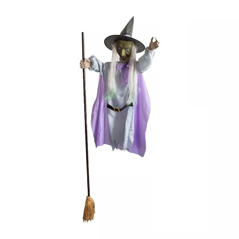 

Hovering Animated Halloween Witch Animatronics Halloween Decorations Outdoor фіолетовий