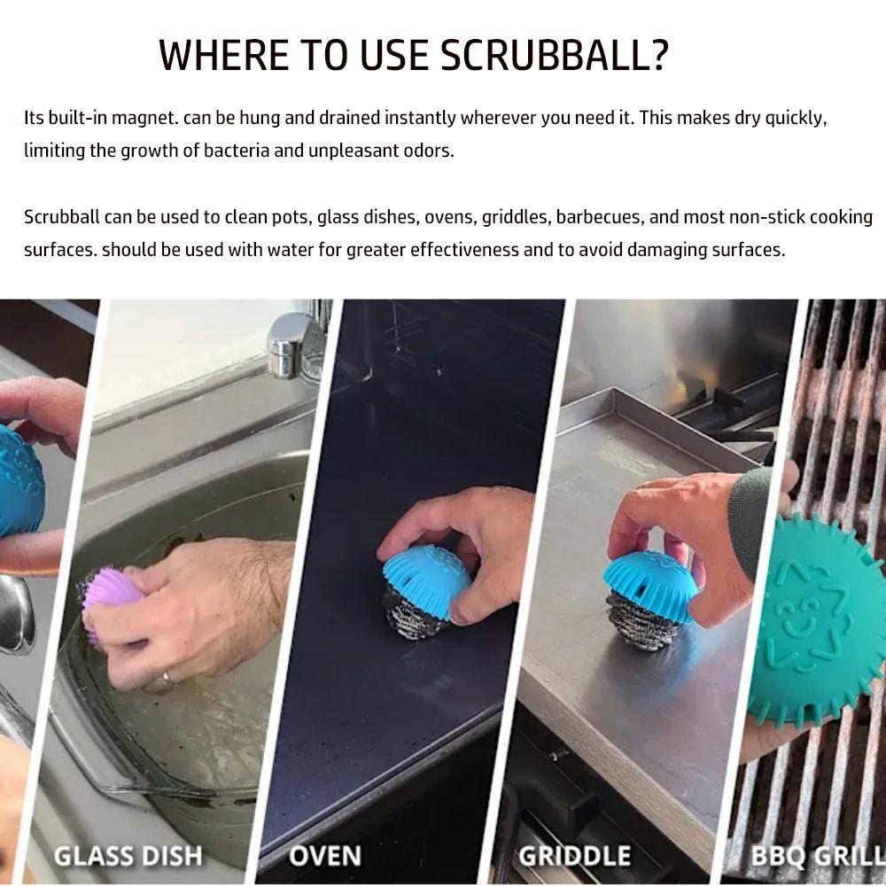 Multifunctional Magnetic Scrubber Easy To Use Cleaning Brush Wire Hrush Handle  kitchen Sccessories