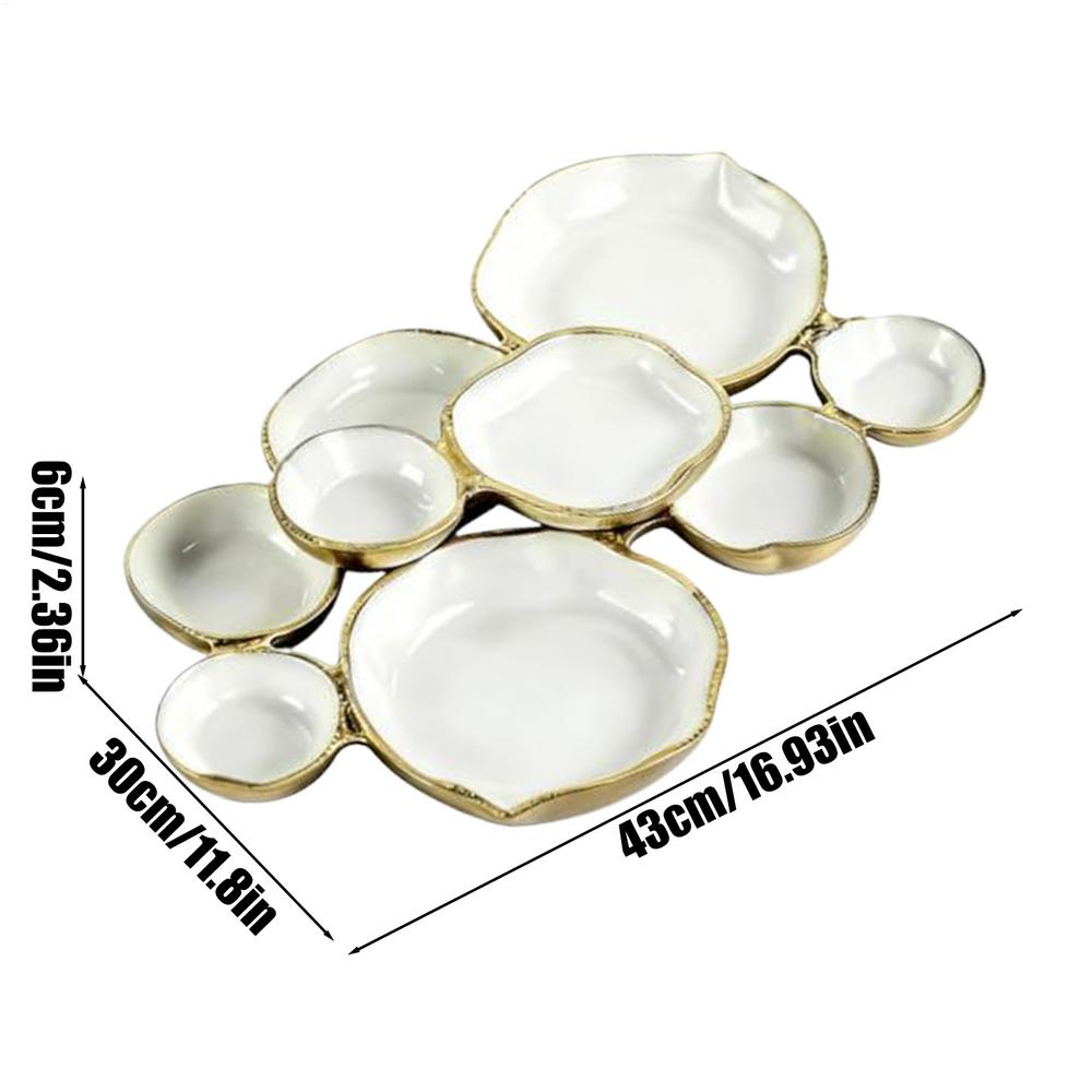 

Cluster Bowls Tiered Metal Vintage Display Table Decor Food Tray Serving Bowls for Fruit Salad Pasta Charcuterie Dessert Party