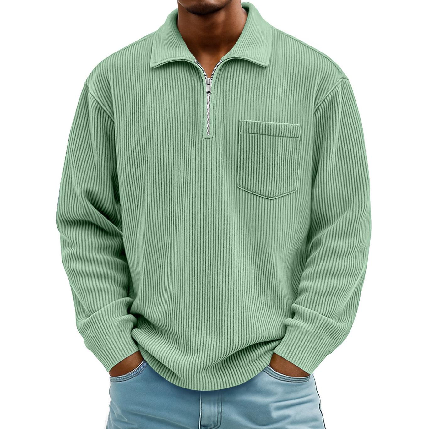 

Trendy Stand Collar Jumper Men Autumn Winter Fashion Zipper Sweater Thick Long Sleeve Warm Clothes Pullover Knit Tops XXXXXL світло-зелений колір