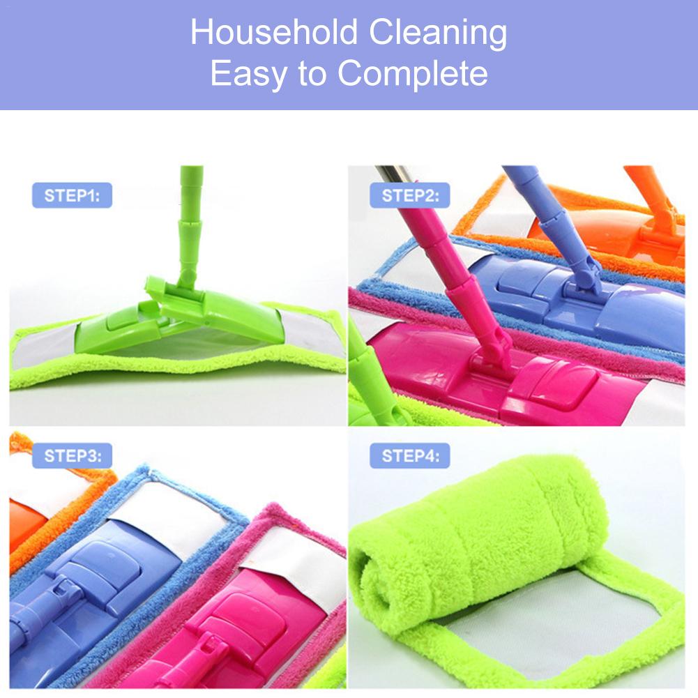 Replaced Mop Cloth Reusable Coral Velvet Pad For Practical Household Dust Cleaning Kitchen Living Room Cleaning Tools