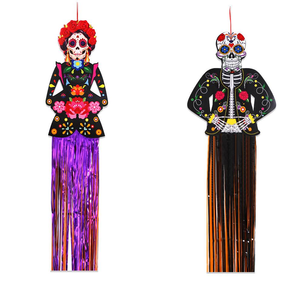 Decoracion De Patio Dia De Los Muertos Skeleton Party Decor With Tassel Hanging Ornament For Home And Garden