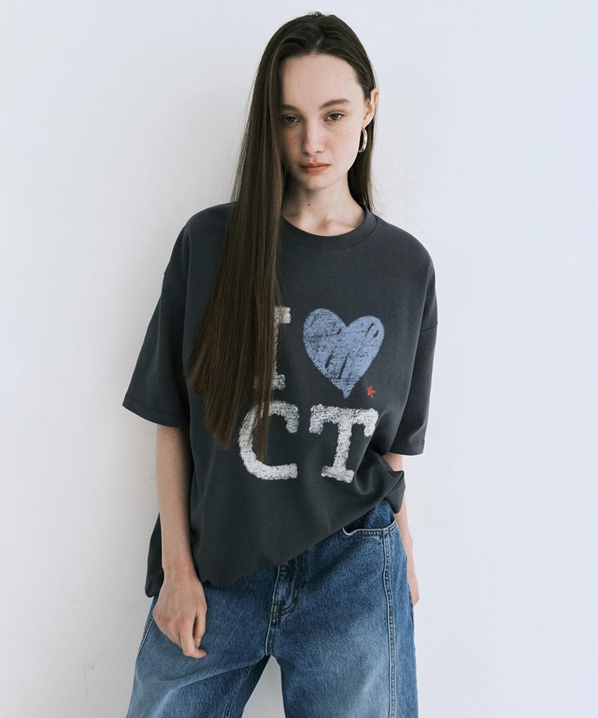 CITTA I Love City Oversized T-Shirt_Ctt381 (Charcoal)