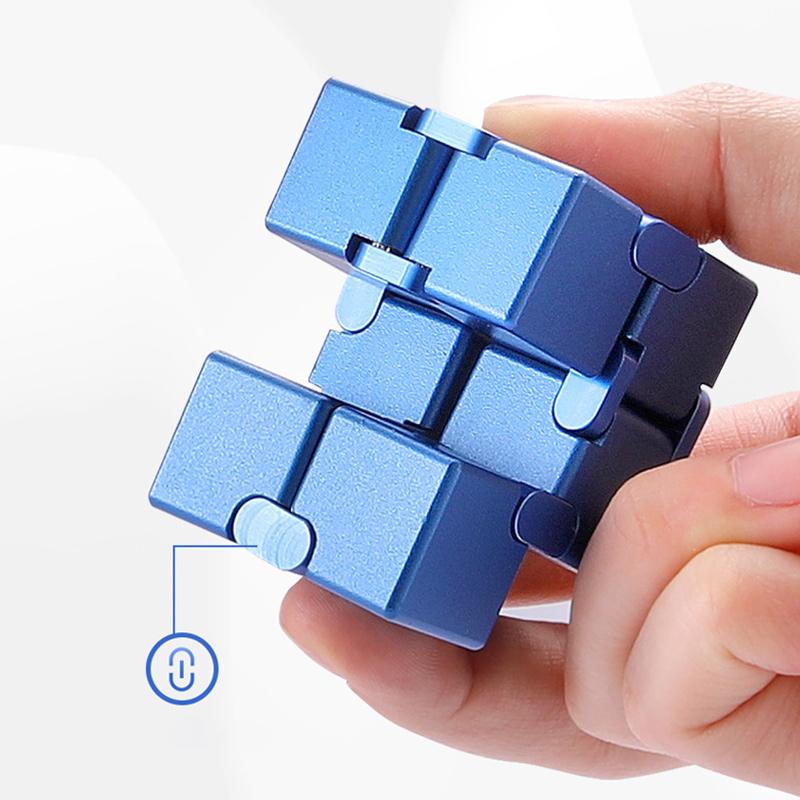 Alloy Infinity Cube Fidget Toy Ultra-Durable Sensory Stress Reliever For Adults & Kids Anxiety Relief Gift