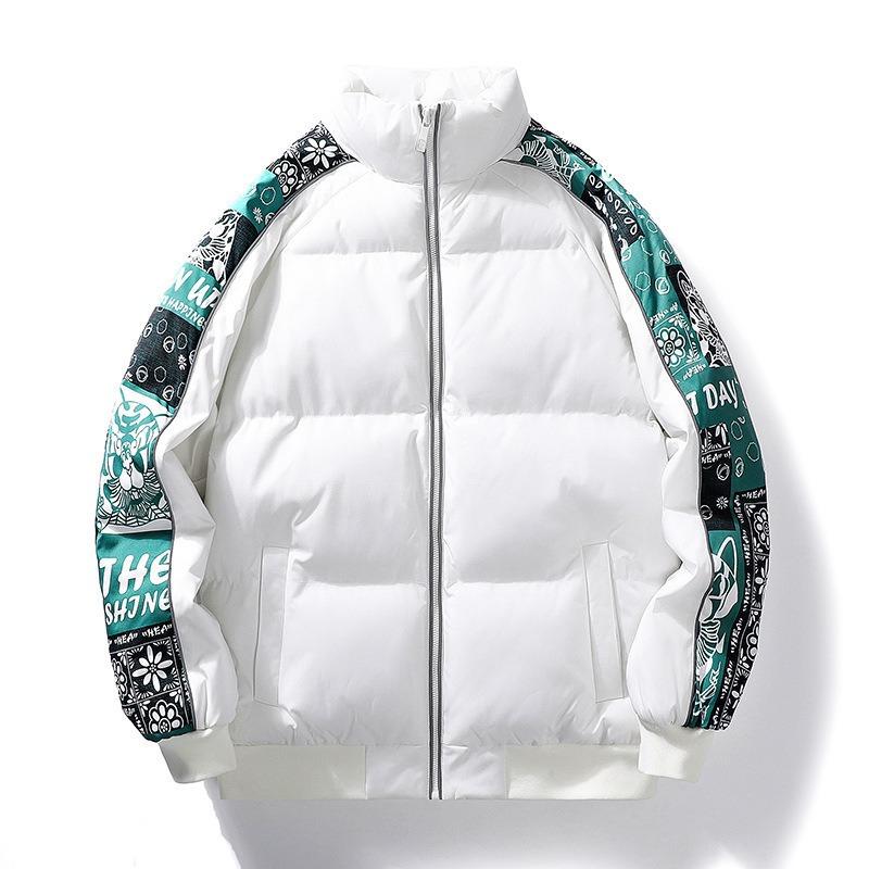 

Hong Kong Zai Cotton-padded Clothes Men s Winter Thickened Warm Stand-up Collar Trend Youth Casual Cotton-padded Jacket Men s Clothing S белый