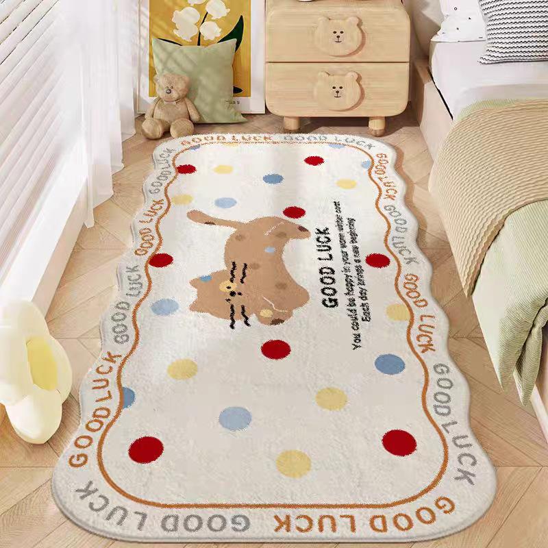 Puppy Imitation Cashmere Carpet Living Room Bedroom Bedside Bay Window Carpet Dirt-Resistant And Easy To Take Care Of Autumn And Winter Floor Mat