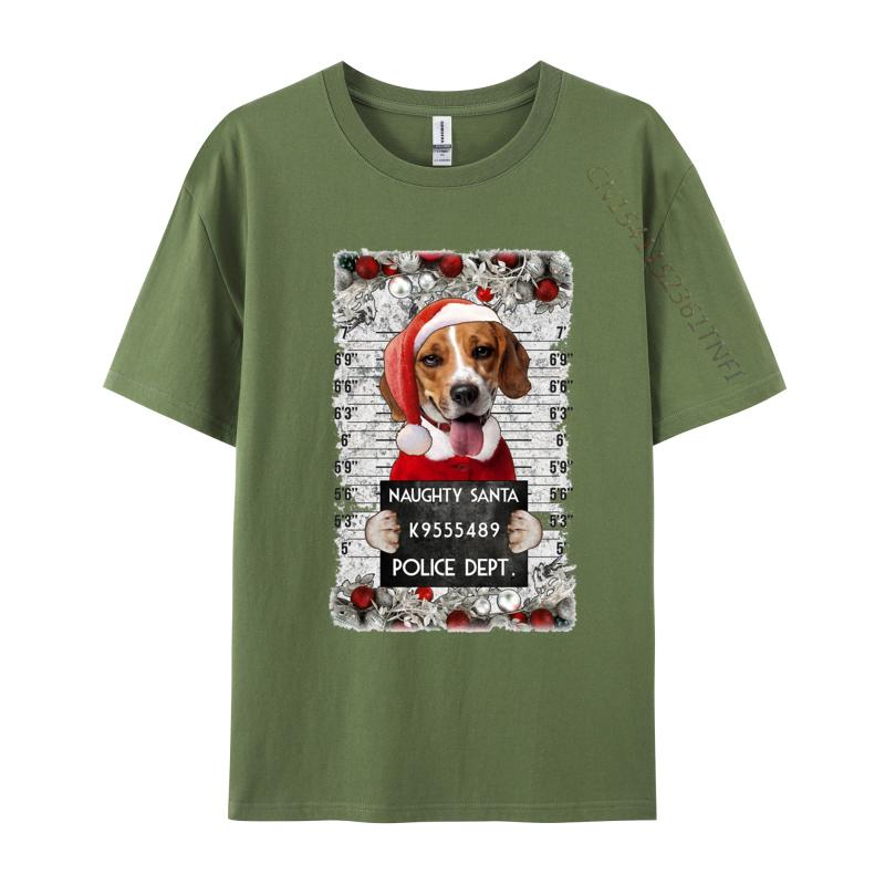 

Beagle Santa Xmas Tshirt Funny Christmas Dog Lovers TShirt For Men Cotton Tops Shirt Hip Hop Brand T Shirt 4XL