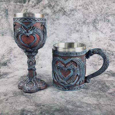 Medieval Dragon High-Footed Beer Cup: European and American Retro Design