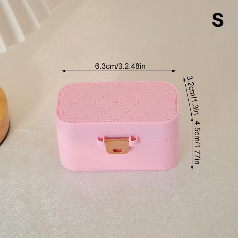Mini Jewelry Storage Box Portable Home Travel Earrings Necklace Storage Case For Women Ring Organizer With Mirror Display Case