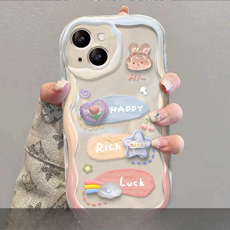

Suitable for Opporeno10pro Phone Case R17/15, Shockproof A72 Transparent Three-color Paint Three-dimensional Figurine Soft Case OPPO Reno10