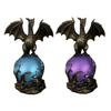 Dragon Statue with Ball, Dark Style Dragon Figurine, USB Powered Desktop Dragon Lamp Ornaments, Fantasy Gift for Men & Dragon Lovers