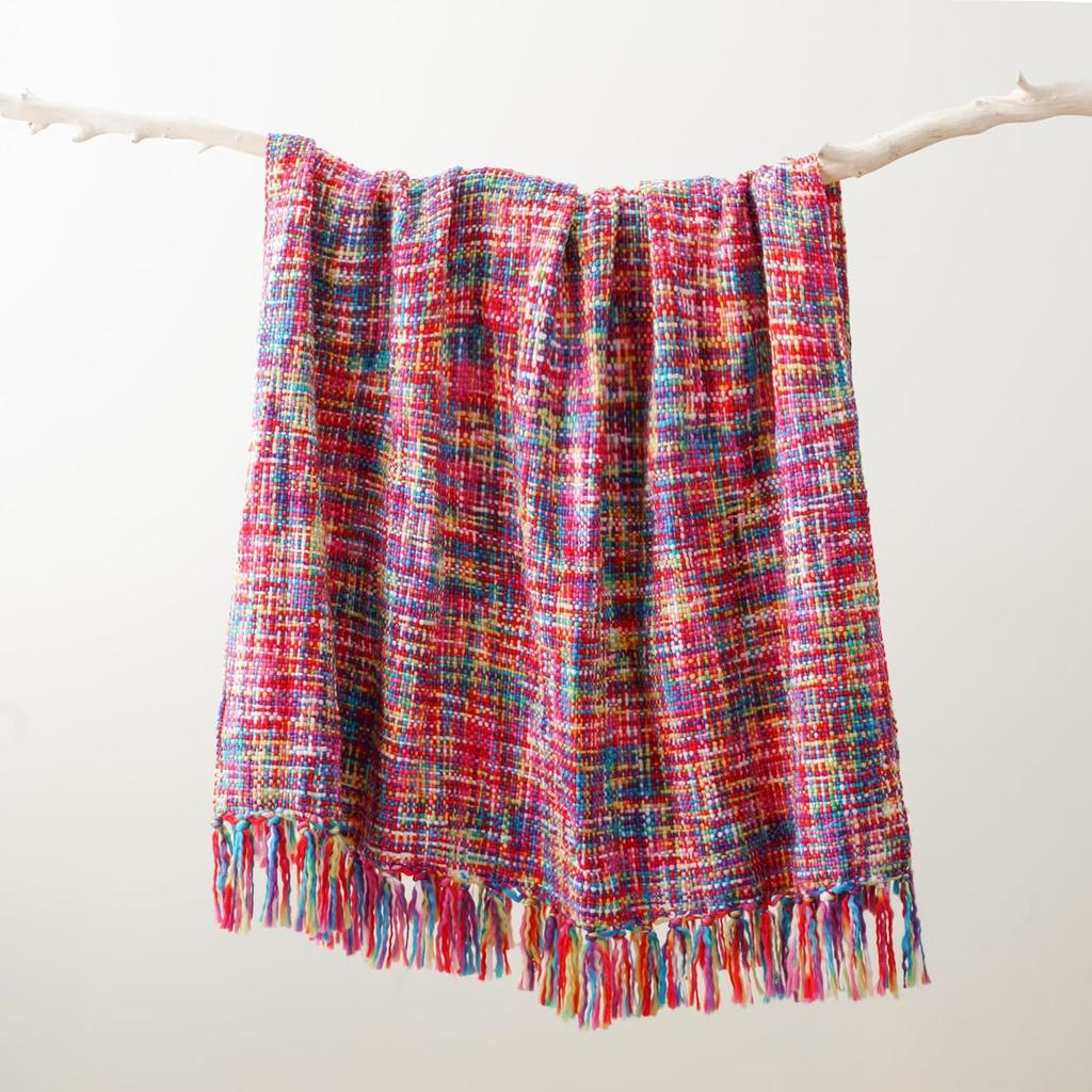 Throw Blanket for Couch Bed, Throw Blanket for Spring Summer, Colorful Boho Throw Blanket for Home Decor, Indoor and Outdoor Throw Blankets,127x152cm