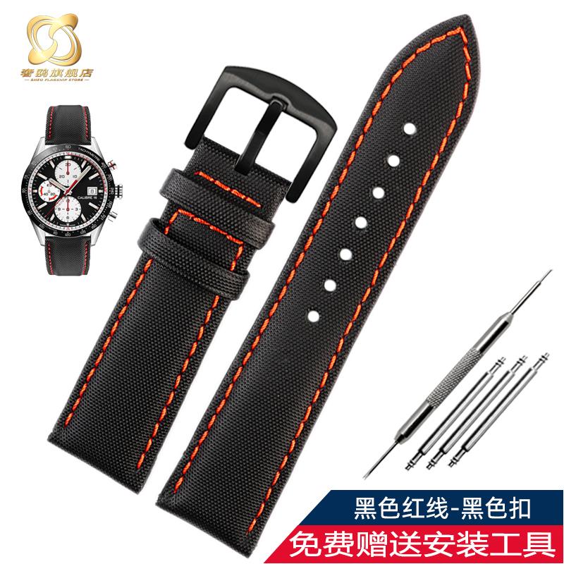 Cinturino Orologio 20 22mm Per Tag Heuer Racing F1 Car Calila seiko mido Citizen Nylon pelle di mucca Fondo Rilascio Rapido Cinturino Orologio bracciale