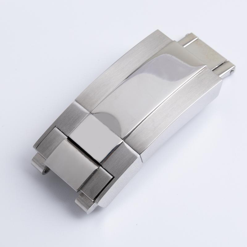 

316L Stainless Steel 16x9mm Folding Adjustable Buckle For Rolex Strap Submariner Oysterflex Daytona GMT Strap Deployment Clasp 16x9mm Crown Buckle серебряный