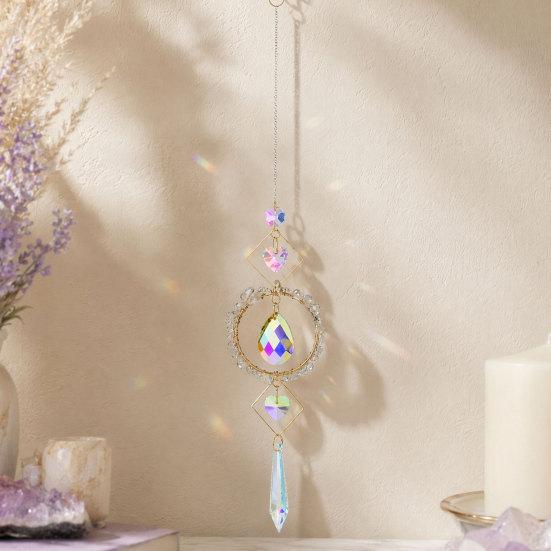 Crystal Sun Catchers for Windows, Colorful Healing Light Crystal Suncatcher, Wind Chimes Pendant, Indoor Outdoor Patio Garden Decor Gifts