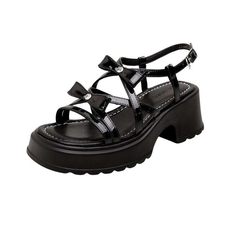 

Маленький размер увеличение роста см~ серебристые сандалии на платформе женские носят универсальные с открытым носком с бантами летом для увеличения роста на мягкой подошве Рим 39