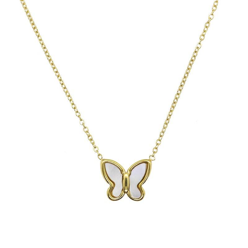 Women's Retro Butterfly Shell Necklace - Non-Fading Titanium Steel Clavicle Chain
