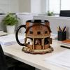 Artistic Equestrian Theme Drinking Cup Ceramic Coffee Mug With Flat 2D Print Horse Stable Pattern For Daily Use
