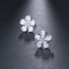 EMMAYA Korean Fahion Cute Jewelry Silver Cute Flower Stud Earrings CZ Bridal Wedding Earrings