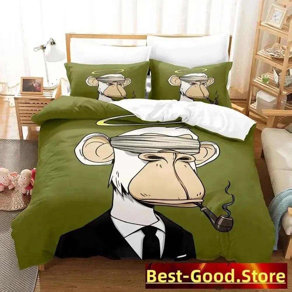 Bored Ape Yacht Club BYAC NFT Bedding Set Printed With Pillowcase Bed Duvet Cover Soft Single Double Queen Super King Size