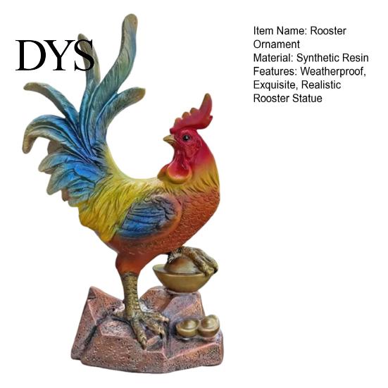 Decorative Rooster Sculpture Resin Statue, Auspicious Ornament, Farmhouse Chicken Decor for Home Indoor Tabletop Garden Courtyard Desktop Craft Gift