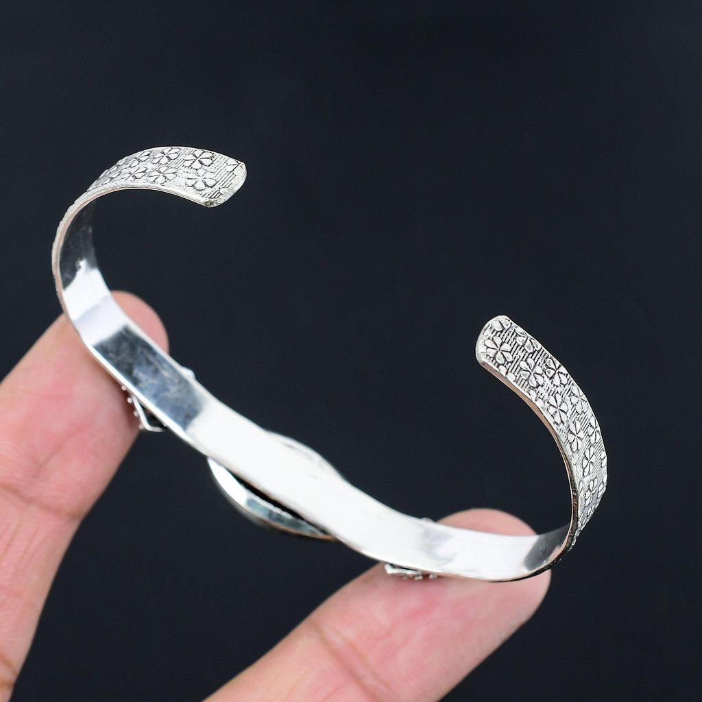 Halloween Sale Natural Orange Aventurine Sterling Silver Heart Chakra New Bangle