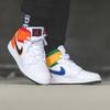 Jordan 1 Mid GS White Court Purple Teal 554725-128