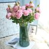 Rose Peony Artificial Flower 3 Heads Plastic for Wedding Office Living Decor