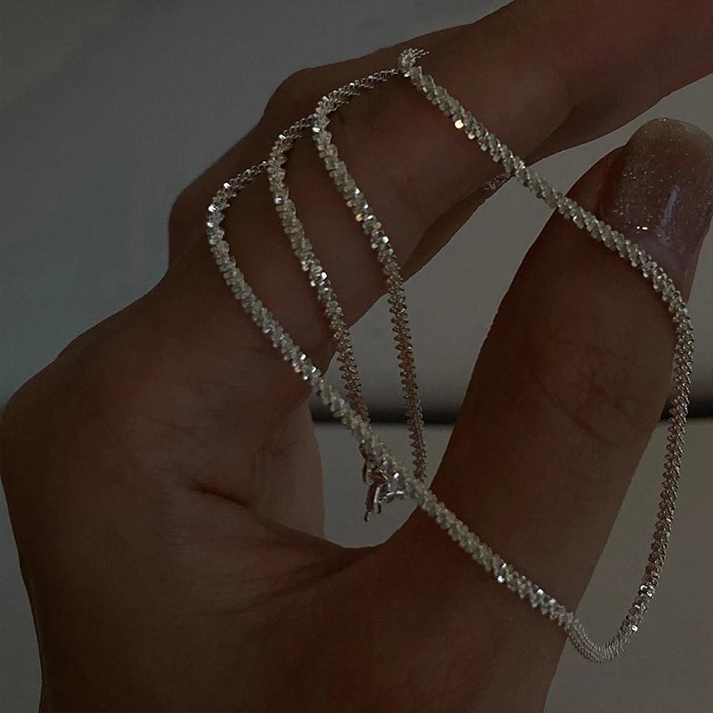 Nieuwe populaire zilveren sprankelende ketting sleutelbeen ketting choker voor vrouwen fijne sieraden bruiloft cadeau