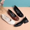 Mode Nya Dam Mjukt Läder Låg Klack Bekväma Medelålders Sandaler Mellanhög Klack Kontorsarbete Kilklackar För Bröllopsskor Loafers Enkla