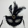 Limited Edition Halloween Pom-Pom Mask with Fashionable Prints and Diamonds
