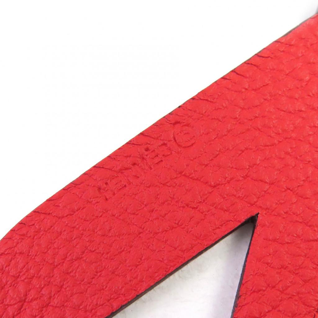 Pristine HERMES Bag charm Petit Ash scissors Pink red leather Used