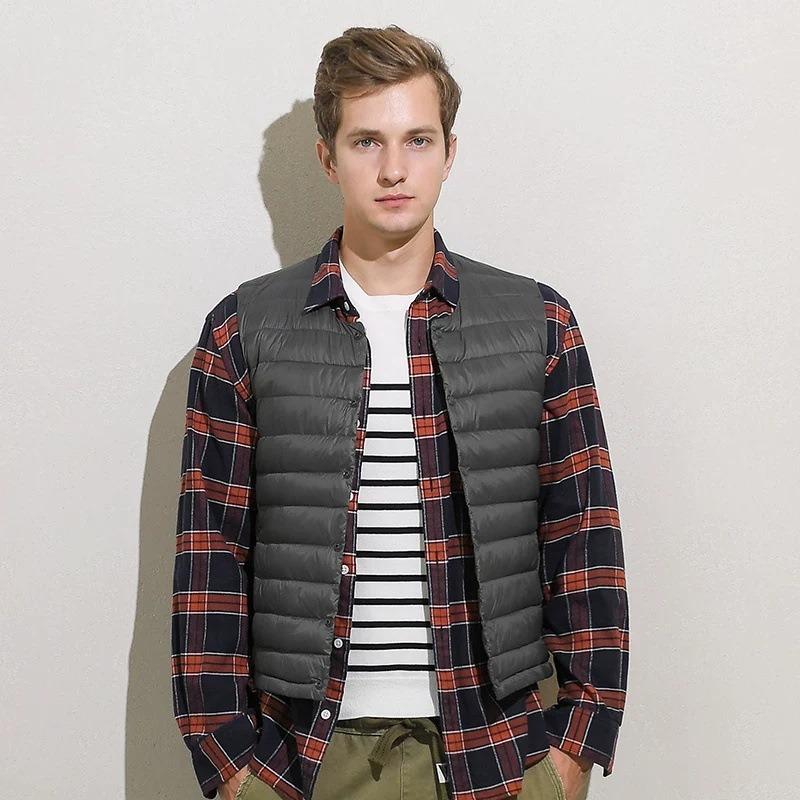 Collarless down liner vest autumn and winter light down jacket wear vest vest vest vest vest