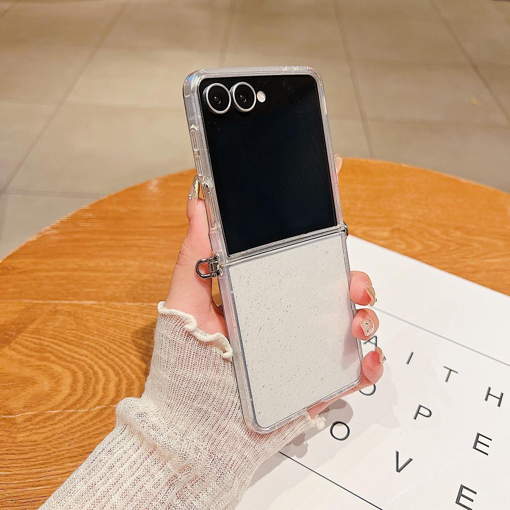 For Samsung Galaxy Z Flip 7 6 5 4 3 Flip6 Flip7 Flip5 Phone Case Glitter Candy Color Fold Shockproof Cover