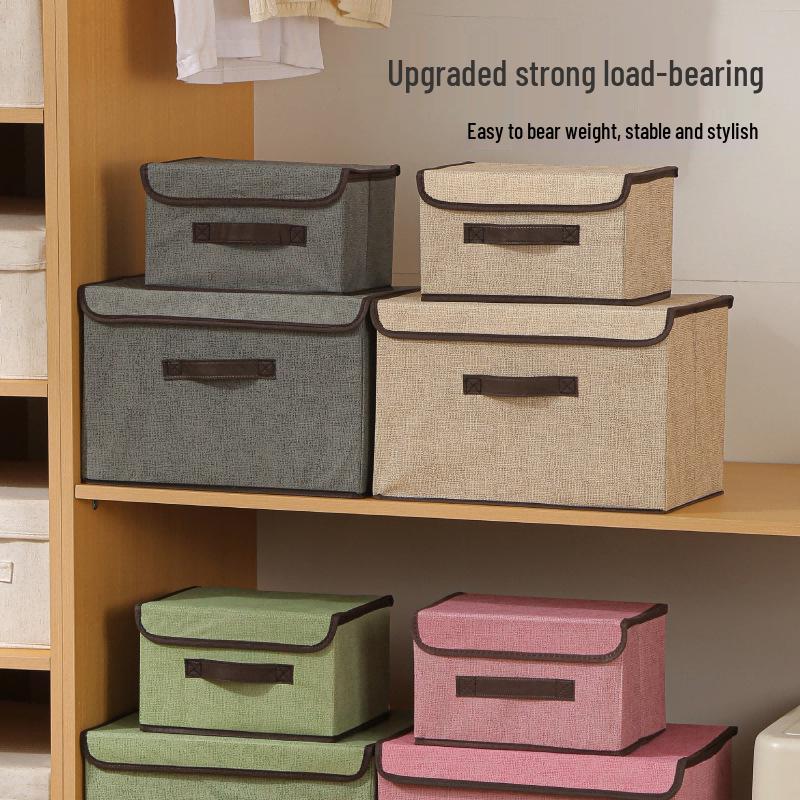 Foldable Dustproof Clothes Storage Box with Lid - Multifunctional Organizer for Clothing and Pants
