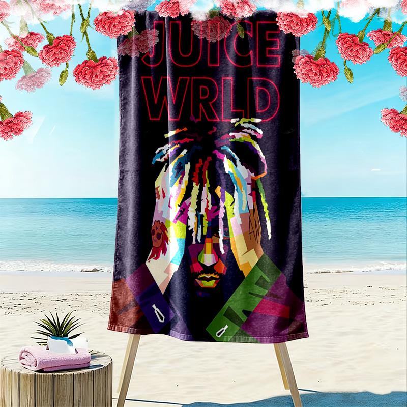 Juice Wrld Legacy: Music Passion beach towel soft Beach towel for vacation photos seaside Outdoor pool towel swim Outdoor picnic beach mat printing