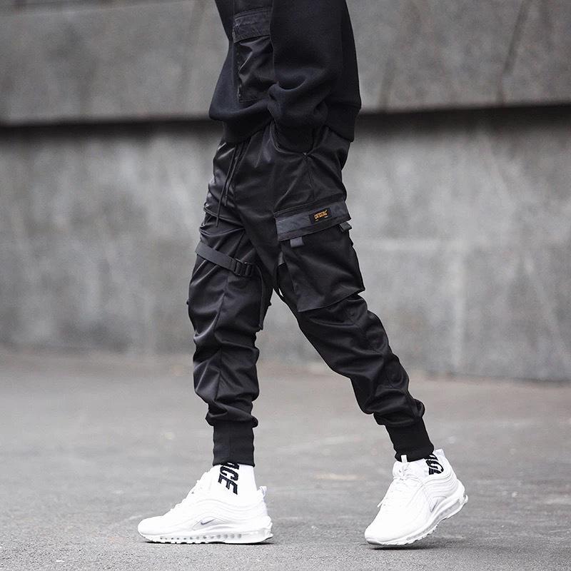 Men's Trendy Tactical Paratrooper Overalls: Li Xian & Han Shangyan Style Ribbon Leggings