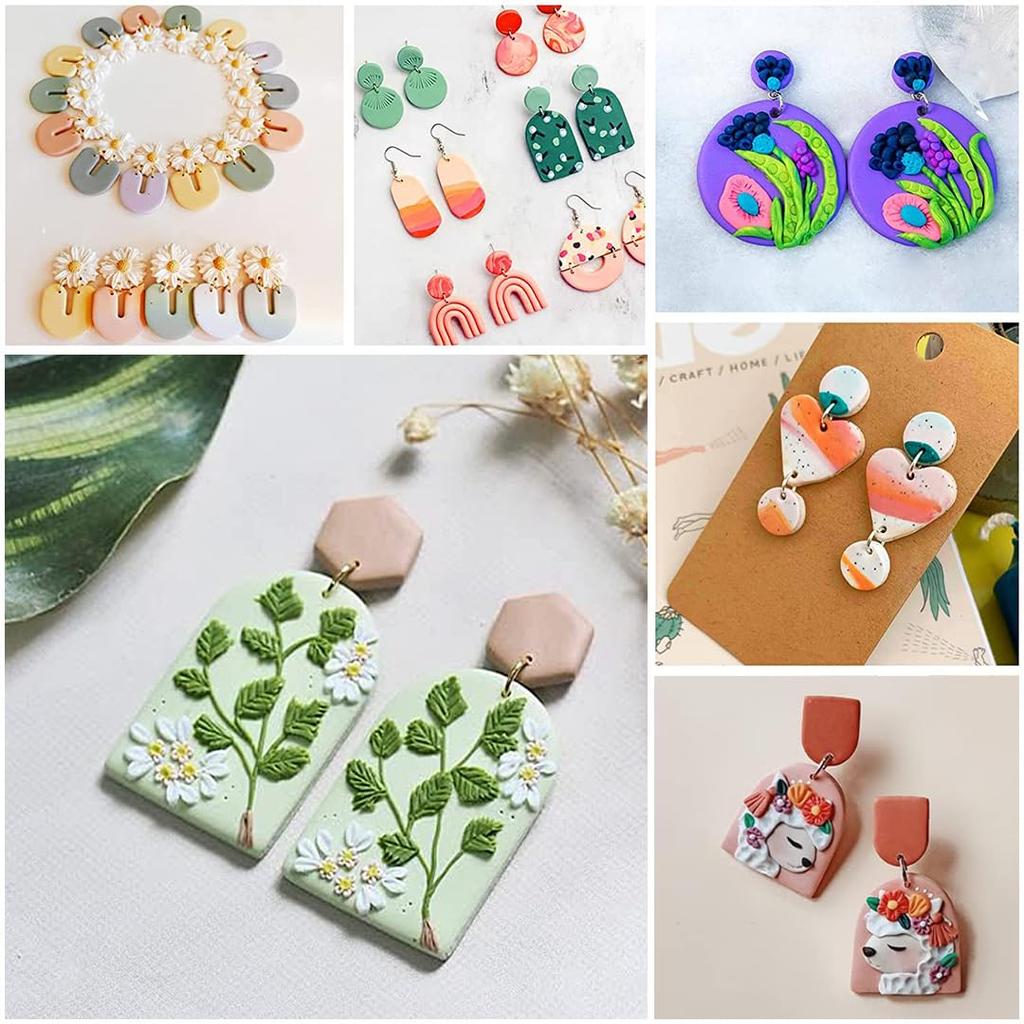 Zayookey 25-Piece Set of Navy Blue Polymer Clay Earring Cutter, Clay Earring DIY Craft Cookie Cutter Cake Tools Squid Game Tools