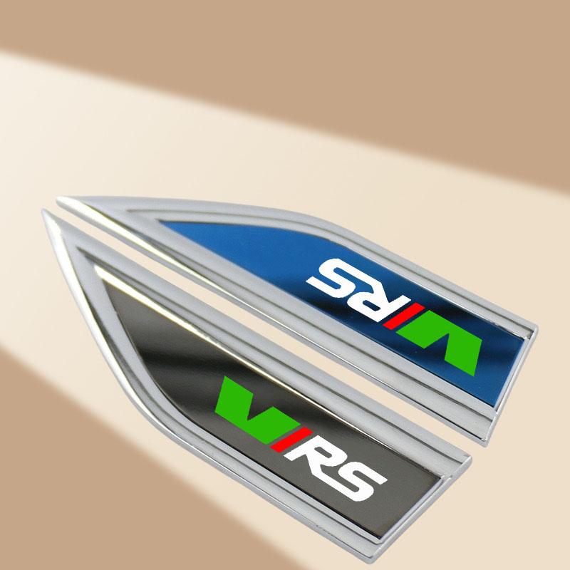 IYSZ8 2Pcs VRS 3D Metal Stickers For Skoda OCTAVIA A7 VRS MK2 MK3 A5 Superb 3 2 Rapid Kodiaq Karoq Fabia Kamiq Car Styling Accessories