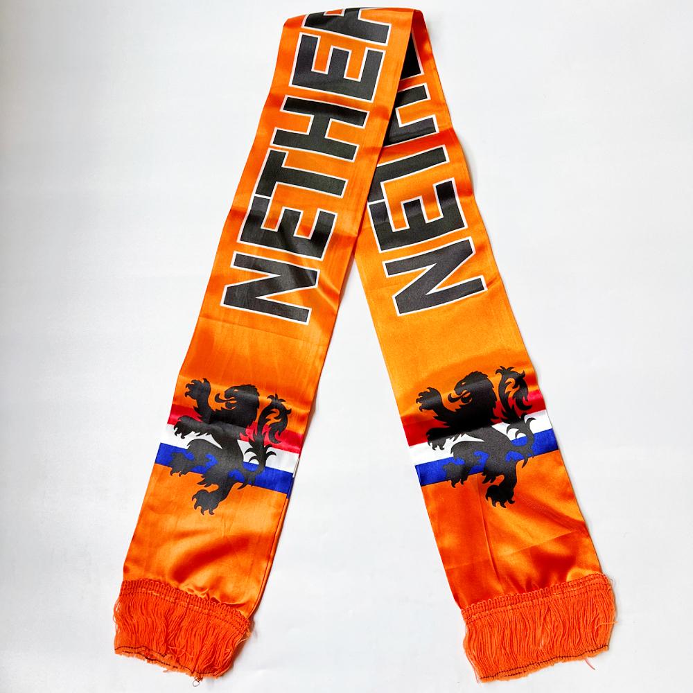 2026 USA Mexico Netherlands Scarf Flag  14x135cm Double-sided Printed Satin Iraq  Haiti France Scarf Flag