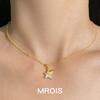 The Little Prince 18K Gold Star Necklace with Zircon, Elegant Star-Shaped Clavicle Chain for Women
