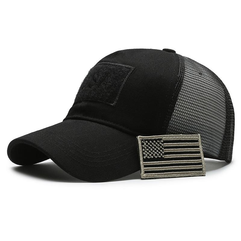 Tactical Men s Camouflage Mesh Cap with Velcro Patch - Sun Protection Duckbill Hat for Outdoors Adjustable