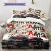 Name Custom Car Posters Pattern Bedding Set Quilt Cover Pillowcase Home Decor Gift (1 * Duvet Cover + 2 * Pillowcase, Without Core)