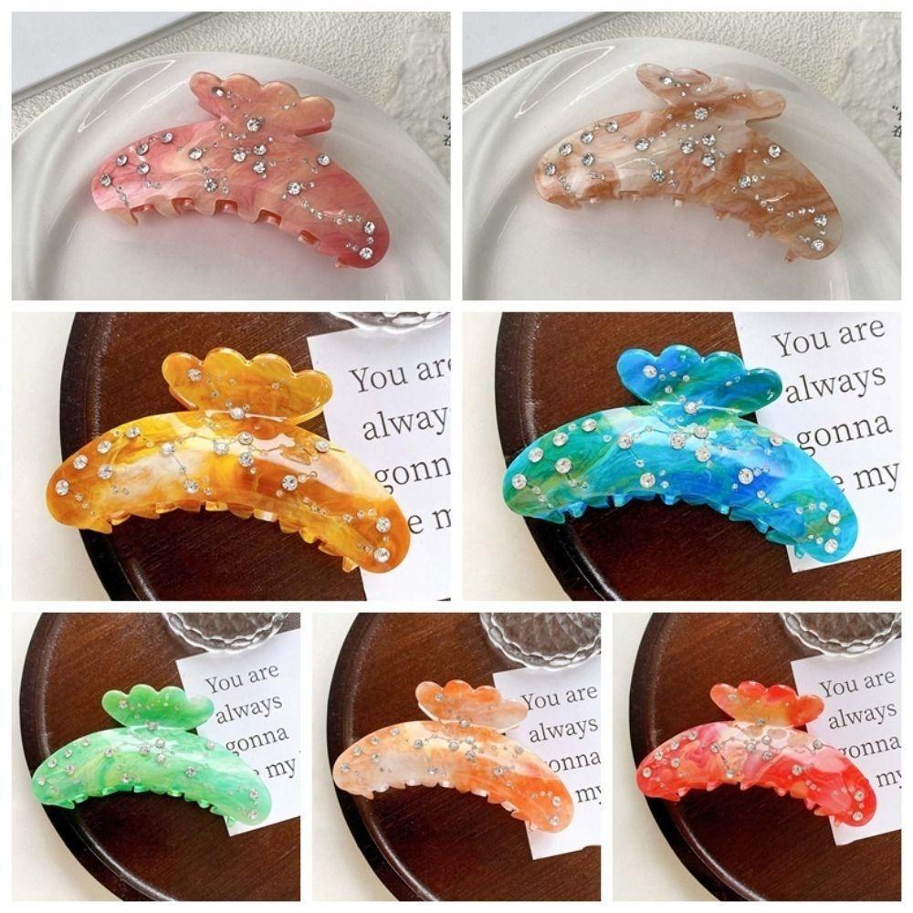 Waterproof Acrylic Rhinestone Hair Claw Korean Style Girl Hair Accessories  Gifts