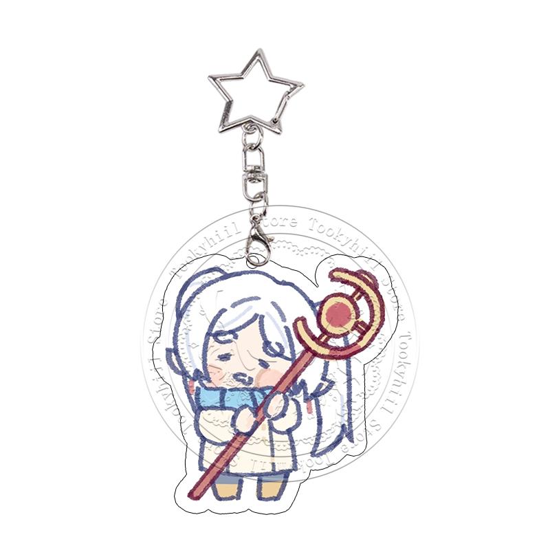 Chibi Sousou No Frieren Acryl Schlüsselanhänger Fern Stark Exquisite Schultaschen Dekoration Anime Cartoon Zubehör Anhänger Schlüsselanhänger Geschenk