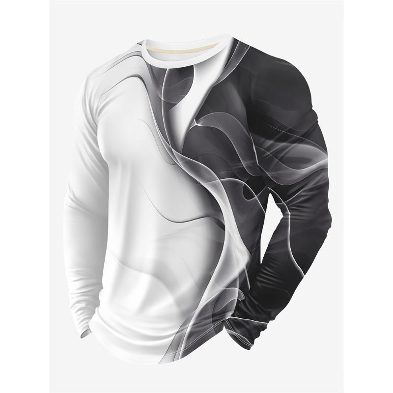 Powerful Lion 3D Printed Men's Trendy and Fashionable Long-sleeved T-shirt Urban Street Trendy and Fashionable Men's Top Casual